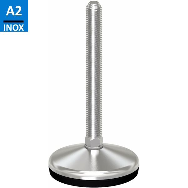 Martin Piede INOX A2 Base Vulcanizzata Snodato 10° D.MM 80 M10/M12/M14 - MARTIN
